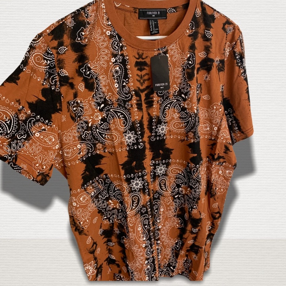 Tie Dyed Bandana print graphic TShirt acid wash